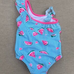 Wonder Nation Blue and Pink One Piece Flamingo Swimsuit